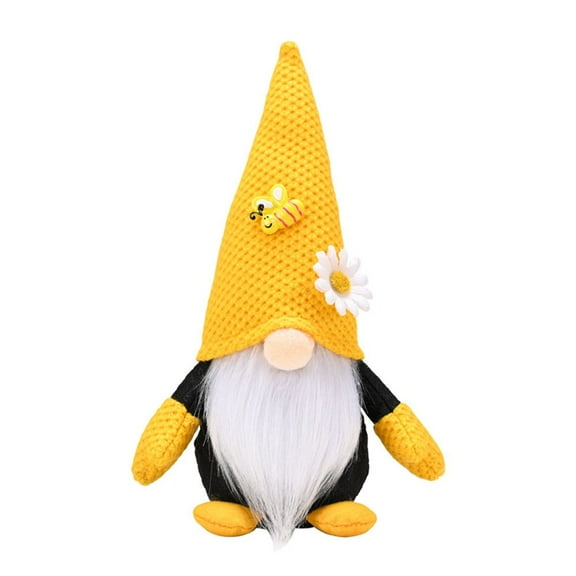 Bee Gnome Spring Sunflower Doll Decor, Plush Bumble Bee Gnomes Ornaments, Handmade Faceless Cute Bee Elf Doll Indoor Desktop Gnomes Ornaments Home Festival Decor Summer Saving Clearance