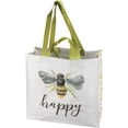 thumbnail image 1 of Bee Happy Bumblebee Market Tote Bag Reusable Double Sided Design, 1 of 2