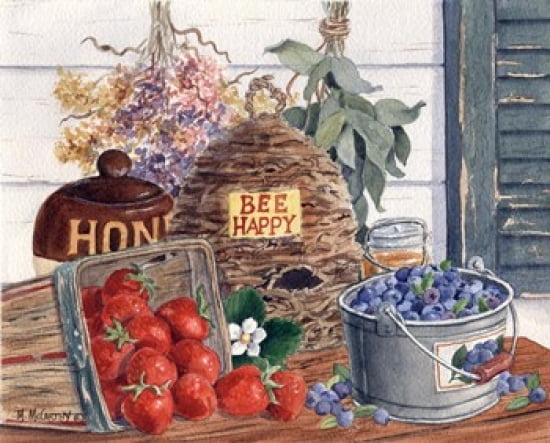 Bee Happy Canvas Art - Maureen Mccarthy (20 x 16)