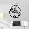 thumbnail image 1 of Bee Happy Cute Smiling Bee Motivational Quote Inspirational Quotes Wall Decal Wall Sticker Wall Art For Home Design Room Living Room Bedroom Office Vinyl Wall Art Décoration Decal Size (20x20 inch), 1 of 3