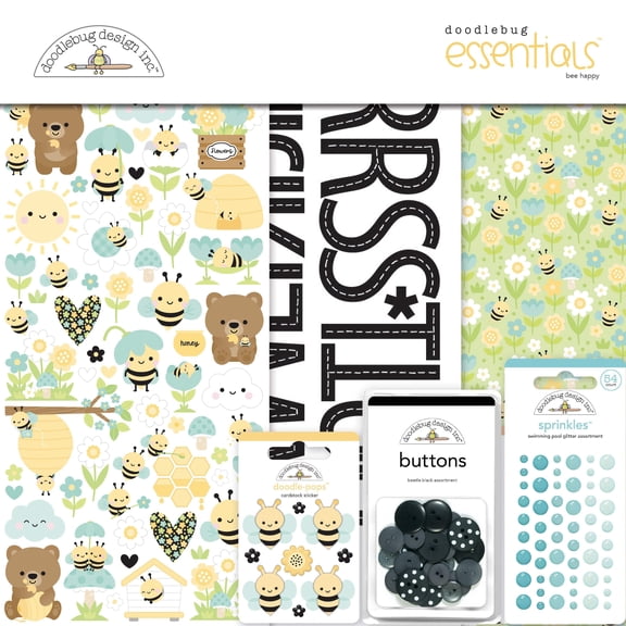 Doodlebug Essentials Page Kit 12"X12"-Bee Happy