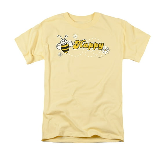 Bee Happy Funny Adult T-Shirt Tee