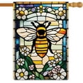 thumbnail image 1 of Bee Happy Garden Flag Spring Summer Flowers Garden Flag Glass Style Vertical Double Sided Rustic Farmland Burlap Yard Lawn Outdoor Decor 28x40", 1 of 6
