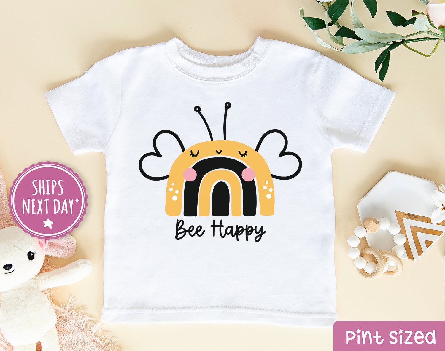 Bee Happy Kids Shirt- Cute Honey Bee Rainbow Toddler Shirt- Bumble Bee ...