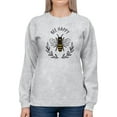 thumbnail image 1 of Bee Happy Nature Garland Sweatshirt Women -Image by Shutterstock, Female 3X-Large, 1 of 4