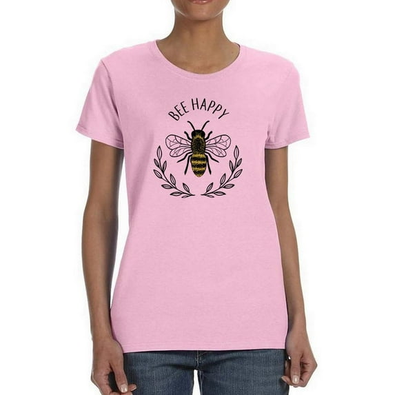 Bee Happy Nature Garland T-Shirt Women -Image by Shutterstock, Female 3X-Large