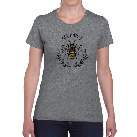 Bee Happy Nature Garland T-Shirt Women -Image by Shutterstock, Female 3X-Large