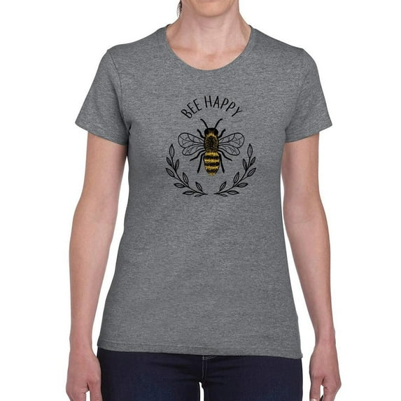 Bee Happy Nature Garland T-Shirt Women -Image by Shutterstock, Female Small