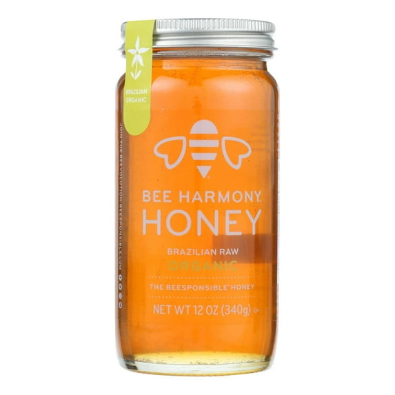 Bee Harmony, Organic Honey, 12 oz Glass Jar, No Allergens