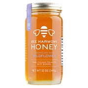 Bee Harmony, Wildflower Honey, 12 oz Glass Jar, No Allergens