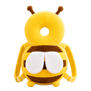 Bee Head Protector Backpack, 13.4 In, Anti-Fall Pillow With Adjustable Straps, PP Cotton, 3D Velvet, Squeaker, 33 Cm