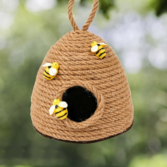Bee Hive Decor Honey Bee Tiered Tray Decor Summer Spring Honeybee Decorations Mini Jute Farmhouse Beehive for Kitchen Table Shelf Home Coffee Bar Themed Party