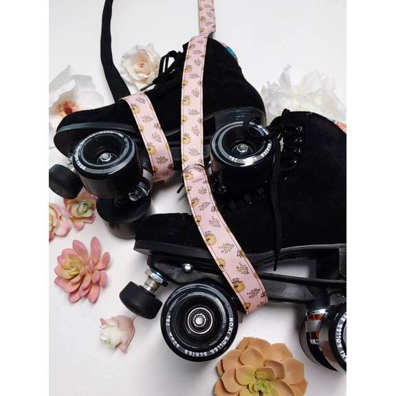 Bee Hive Flowers Black Adjustable Roller Skate Leash