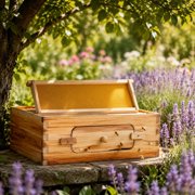Bee Hive Starter Kit, 100% Beeswax Coated Fir Wood, Medium Box, 10 Frames, Acrylic Bee Windows