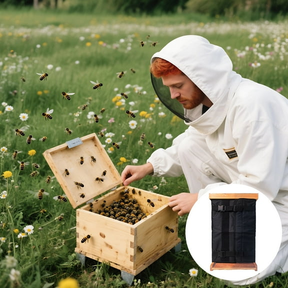 Bee Hive Winter Wrap, 2 Pcs Adjustable Insulation Covers, Waterproof 600D Oxford Fabric, Pearl Cotton Windproof, Bee Hive Insulation for Cold Weather Protection