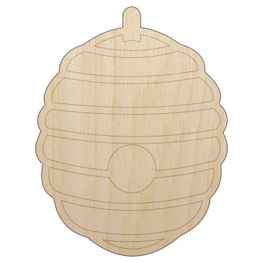 Bee Hive Wood Shape Unfinished Piece Cutout Craft DIY Projects - 4.70 Inch Size - 1/8 Inch Thick