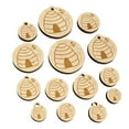 thumbnail image 1 of Bee Hive with Bee Wood Mini Charms Shapes DIY Craft Jewelry - No Hole - Various Sizes (16pcs), 1 of 7