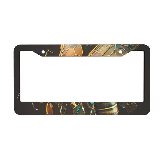 Bee Honey Honeybee Cool Aluminum Car License Plate Frames Covers 2 PCS Automotive Exterior Accessories