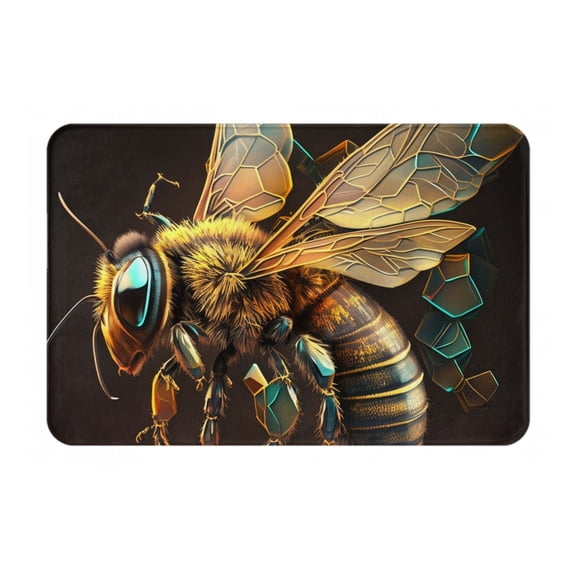 Bee Honey Honeybee Cool Doormat Non Slip Front Door Bathroom Bath Mats Entryway Rug 23.6x15.7 Inch Indoor Door Carpet