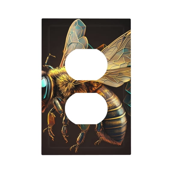Bee Honey Honeybee Cool Duplex Wall Plate 1 Gang Decorative Electrical Outlet Light Switch Cover Switchplate