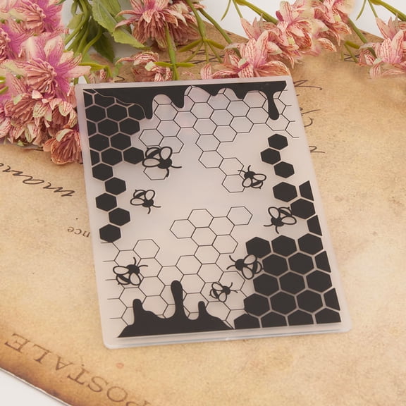 Bee Honeycomb 3D Embossing Folder, Ouginx 5x7 inch 3D Textured Plate Templates for Card Making Scrapbooking Paper Craft Tool