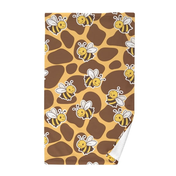 Bee Honeycomb Background Pattern Hand Towel Cotton 16x28 in Soft Absorbent Quick Dry Bath Face Towel
