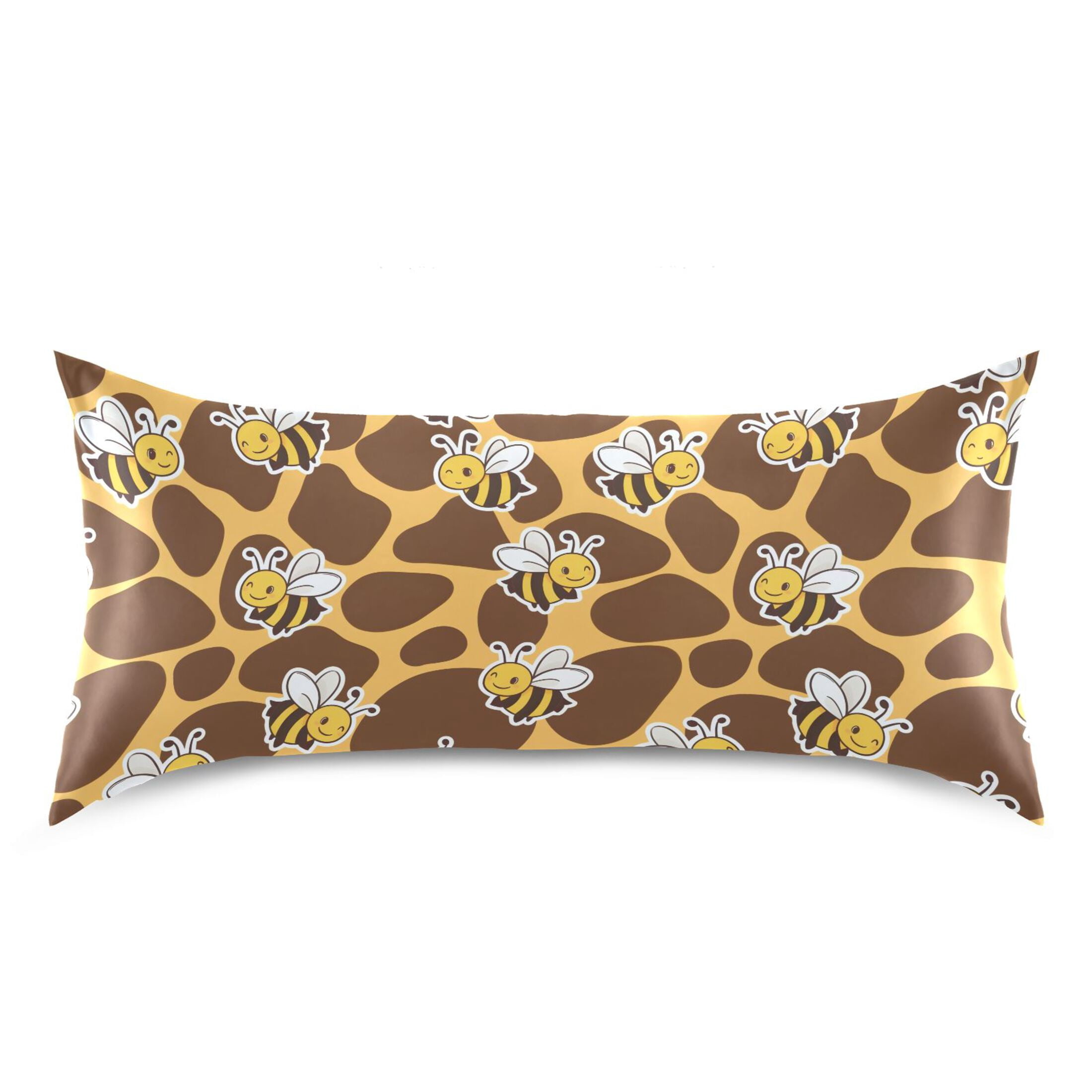 Bee Honeycomb Background Pillow Case Queen Size Silky Satin Pillow ...