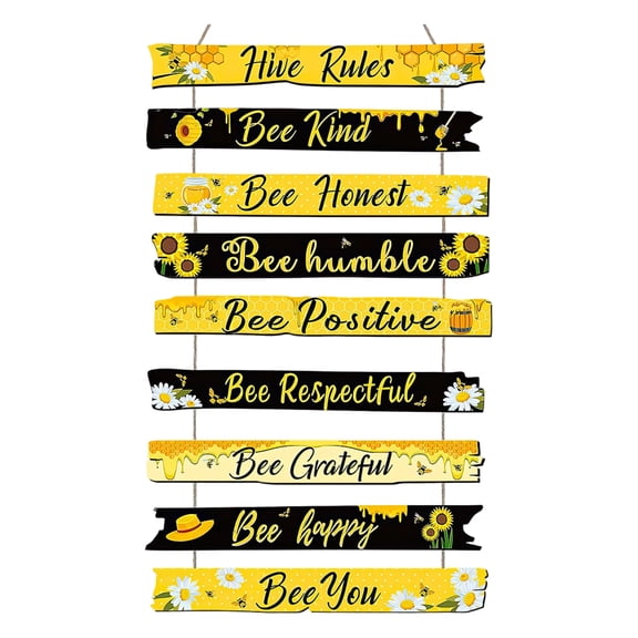 Bee and Honeycomb Decorative Wooden Plaque, American Country Style Wall Hanging for Study and Living Room, Rustic Bee House Ornament for Home Wall Decor
