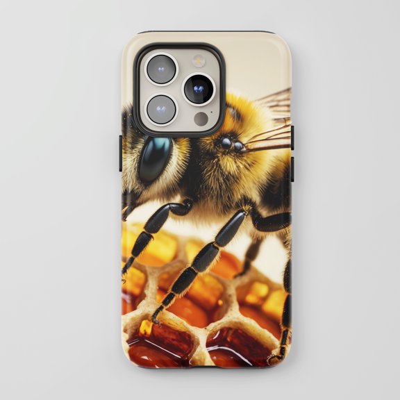 Bee Honeycomb For All iPhone Series Protective Phone Case Nature Theme Yellow Black