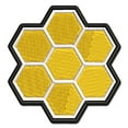 thumbnail image 1 of Bee Honeycomb Solid Applique Multi-Color Embroidered Hook & Loop Patch - 2.5 Inch Small, 1 of 5