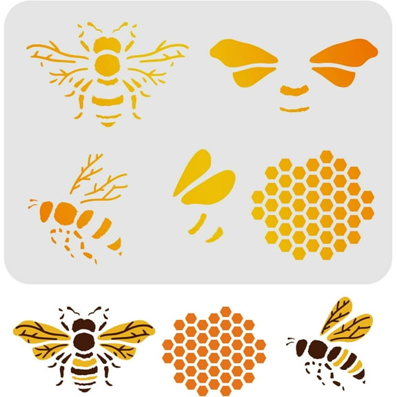 Bee Honeycomb Stencil in Large Sizes 11.6x8.3 inch Reusable DIY Art Painting Honey Comb Stencil Decoration Stencils DIY