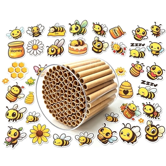 Bee Hotel Insect House Waterproof, Hanging Bug Habitat for Mason Bees Butterflies Ladybugs Garden -Round
