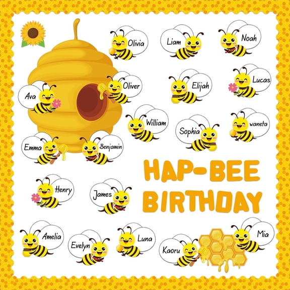 Bee House Classroom Decorations - Bee Theme Bulletin Board Set With Cutouts for Blackboard School Birthday Party Decor
