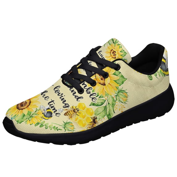 Bee Humble Bee Kind Bee Loving All The Time Shoes Sneakers for Women Men Black Size 3.5