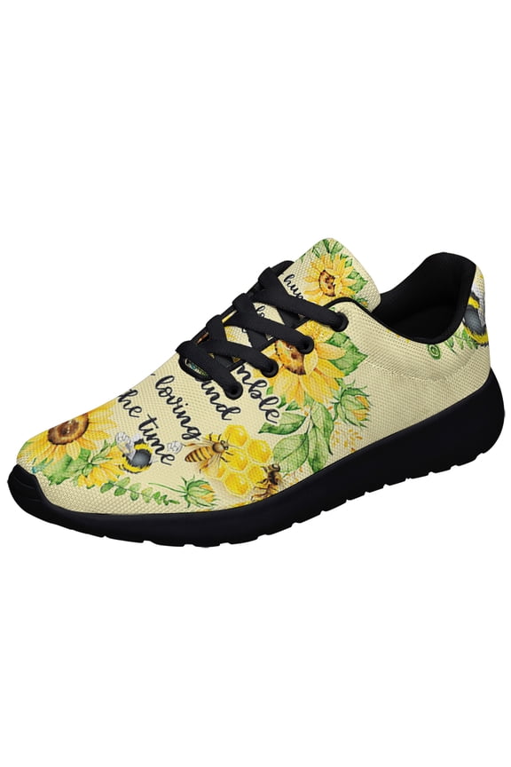 Bee Humble Bee Kind Bee Loving All The Time Shoes Sneakers for Women Men Black Size 9.5