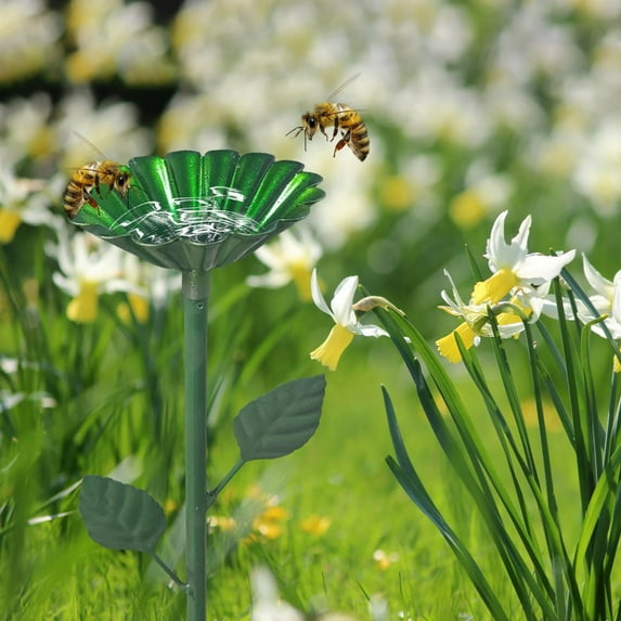 Bee Insect Drinker - Insect Drinkers Bees Insect Drinking Cups Metal Flower Shape Bee Drinker for the Garden to Provide a Safe Drinking Water Source for Pollinators Bees
