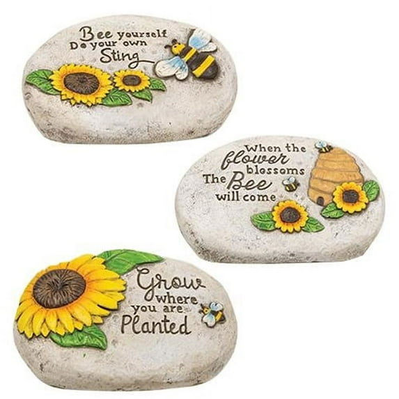Bee Inspirational Cement Garden Stone 3 Asstd.