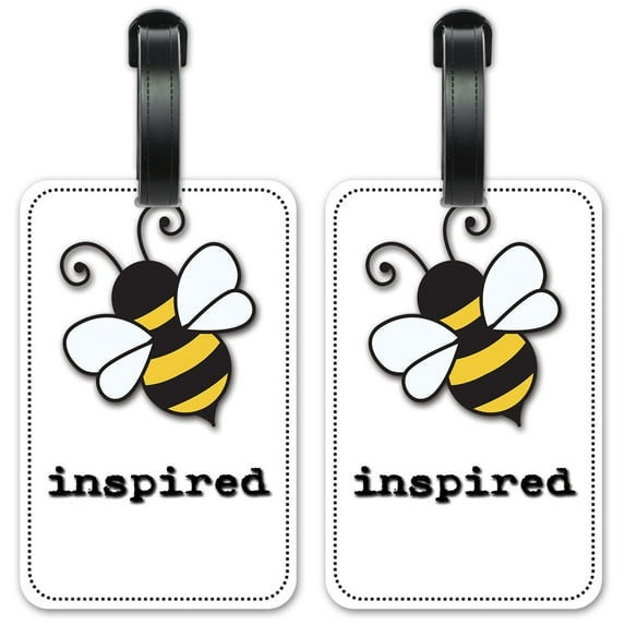 Bee Inspired - Luggage ID Tags / Suitcase Identification Cards - Set of 2