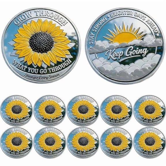 Bee Keep Going Double-Sided Metal Inspirational Charms for Daily Mindfulness, Bee Awesome Encouragement Gifts for Friends, Family & Coworkers, 10PCS