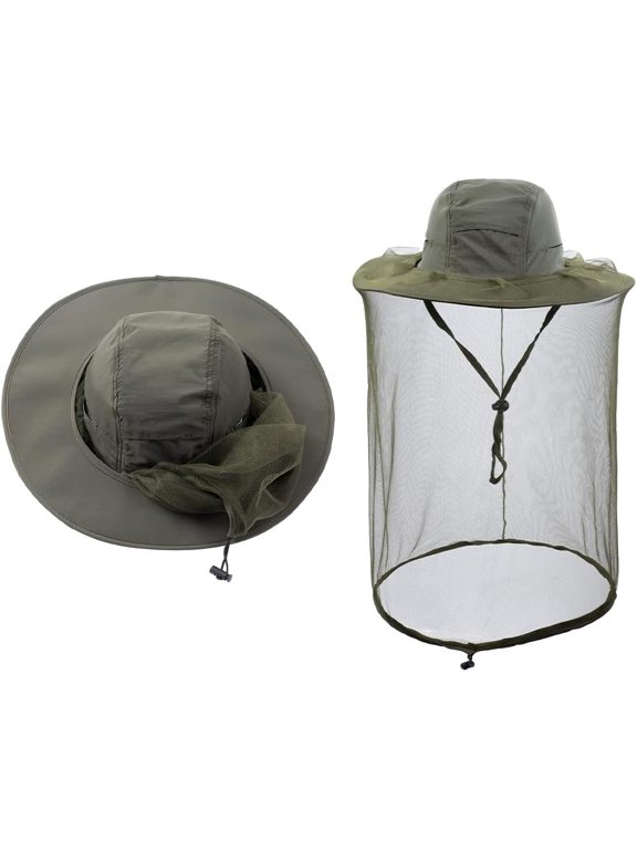 Bee Keeping Beekeeper Veil hat gnats Insect Bug Mosquito Fishing Gardening Cap with Head net Netting mesh Hood for Men Women 1Pack