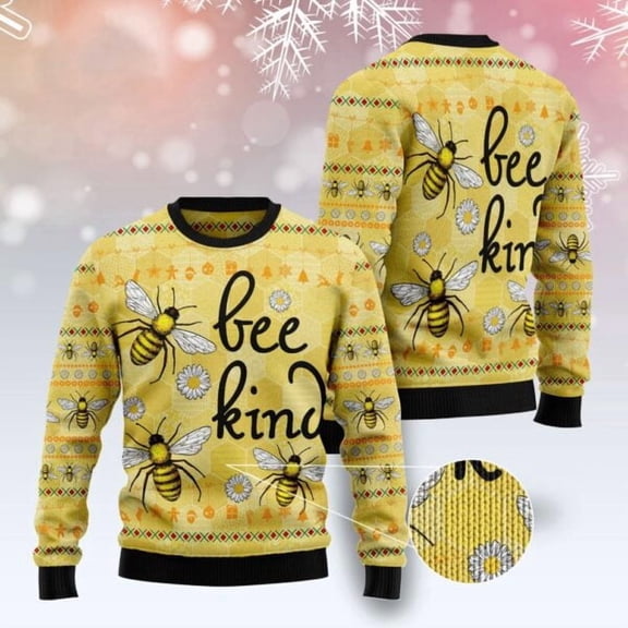 Bee Kind Ugly Christmas Sweater, Christmas Sweater, Ugly Sweater, Funny Xmas Sweaters