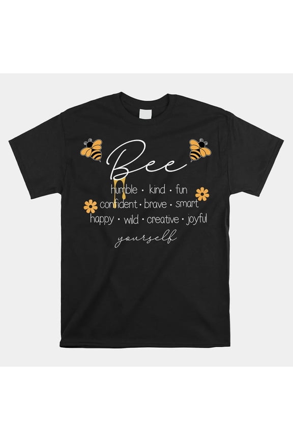 Bee Kind Fun Confident Brave Smart Happy Creative Joyful Kids Unisex T-Shirt, Size S-5XL