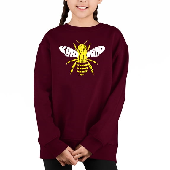 Bee Kind - Girl's Word Art Crewneck Sweatshirt