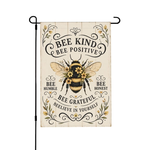 Bee Kind Grateful Garden Flag with Patriotic USA Design for Outdoor Yard Lawn Decor 12x18 in