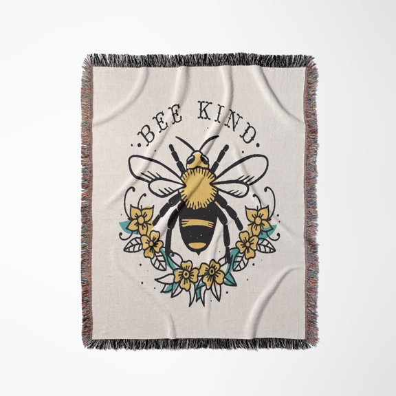 Bee Kind Honey Bee, Woven Blanket