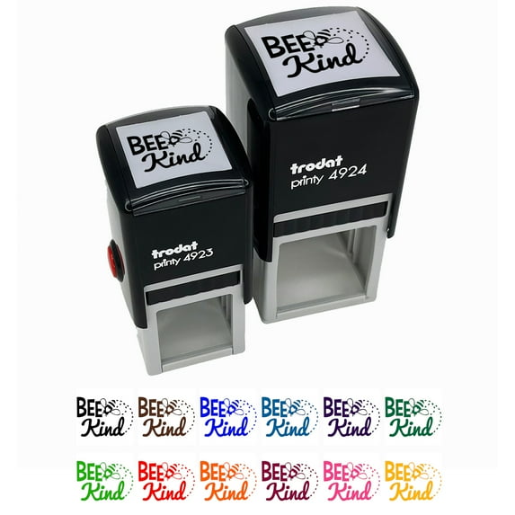 Bee Kind Honey Insect Self-Inking Rubber Stamp Ink Stamper - Blue Ink - Small 1 Inch