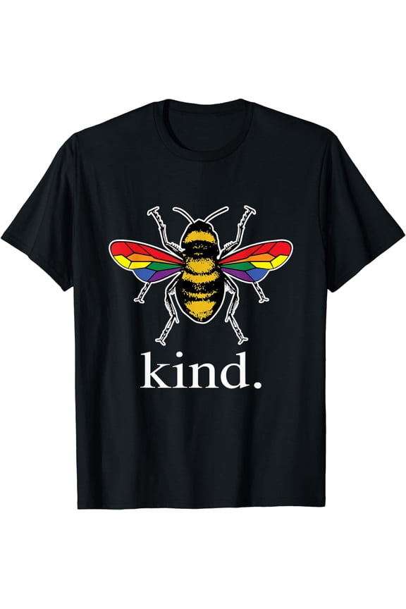 Bee Kind LGBTQ Ally Gay Pride Rainbow Bumblebee Positivity T-Shirt