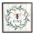 thumbnail image 1 of Bee Kind Phrase Country Farm Insect Pun Animals & Insects Framed Art Print Wall Art, 17x17, 1 of 7