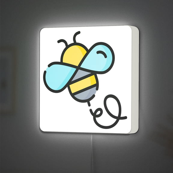 Bee LED Lightbox - Spring Honey Insect Nature Decor, Custom Led Sign for Home Office Shop Decor (Width 16 inch, 40cm)
