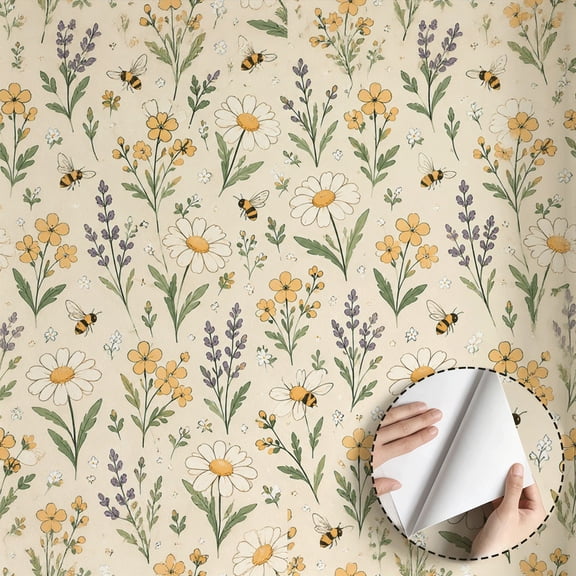 Bee Decorative Paper Forest Mountain Waterfall Sika Deer Wallpaper Rustic Farmhouse Peel and ...